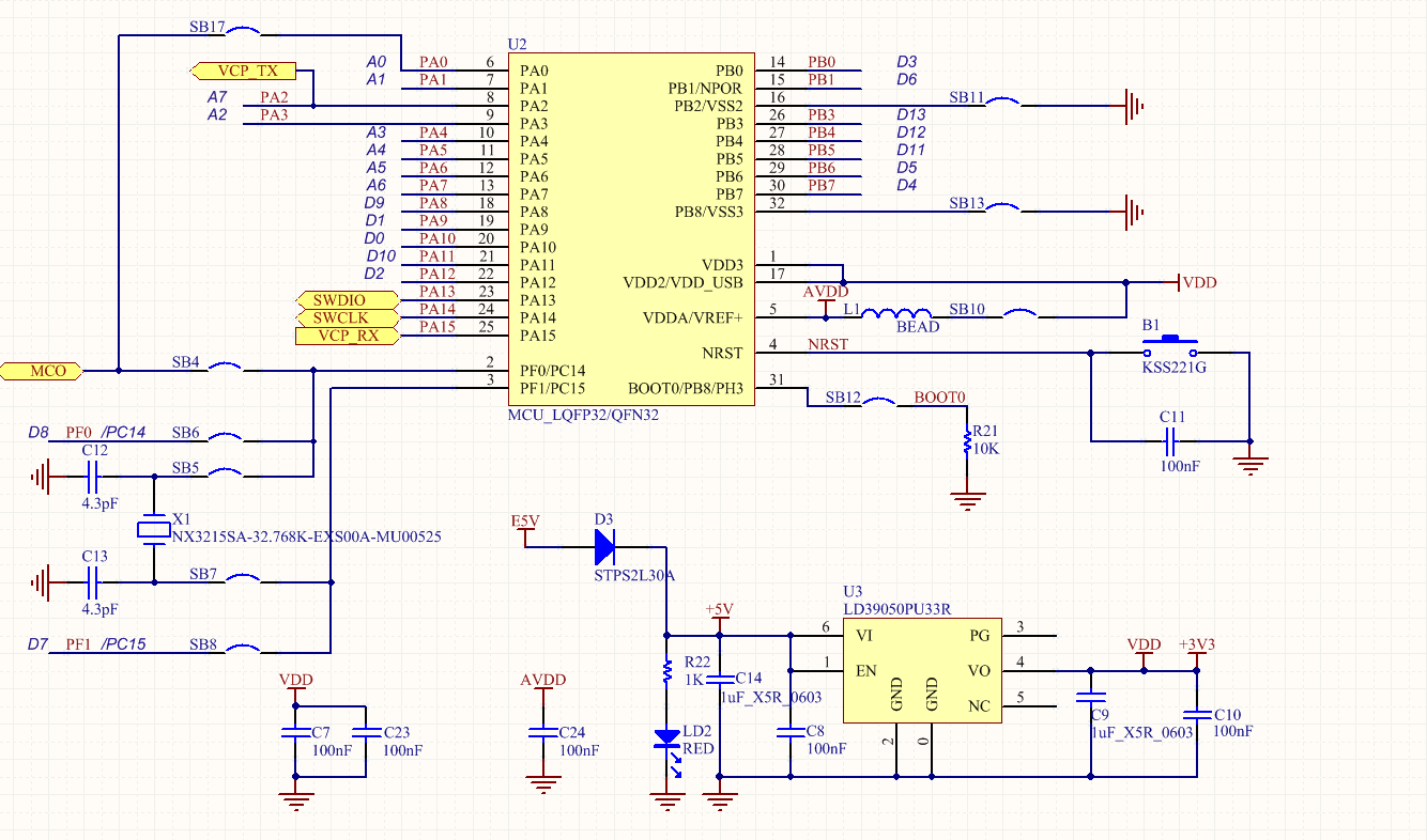 stm32f042最小系統電路圖