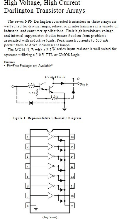 反向驱动芯片mc1413工作原理问题